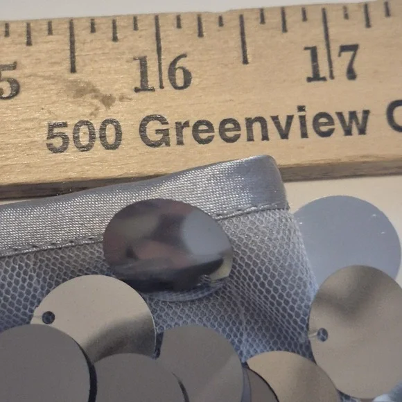 Boohoo NWT Size 16 Tall Disco Sequin  Mini Silver Holiday Party Skirt - Picture 3 of 5